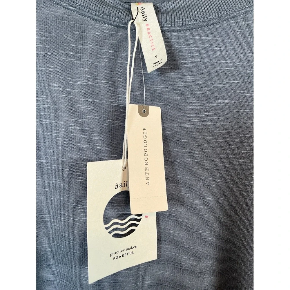 Daily Practice by Anthropologie Grey Twist‎ Front Space Dye T-Shirt Dress Small